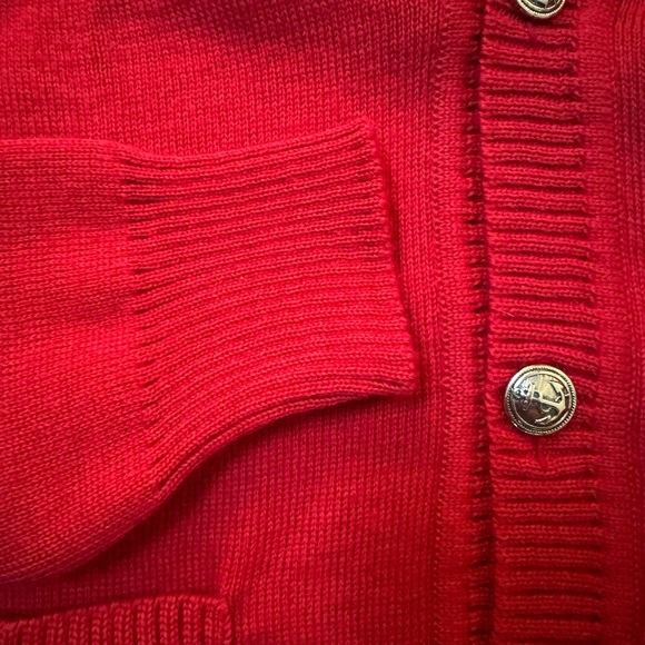vintage deadstock ARMOR-LUX red wool cardigan made in France MEDIUM - Picture 10 of 10